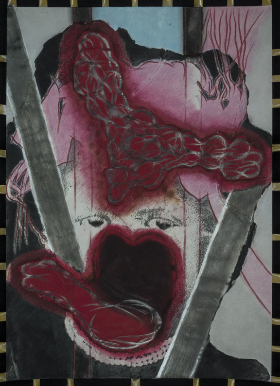 h.j. psotta | rosa-paraphrasen | peru 1987/88 | zeichnung, collage, mischtechnik auf papier
